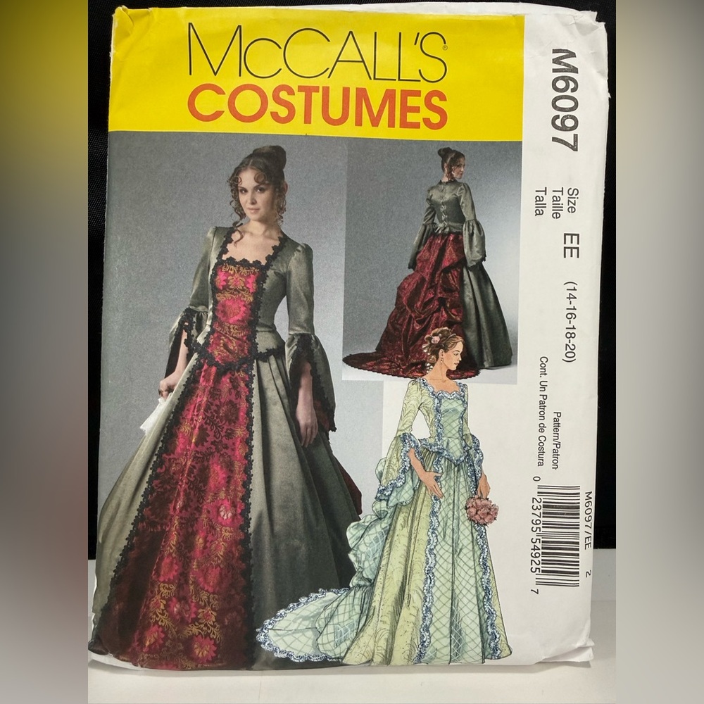 McCall’s 6097 Elegant Victorian Costume Pattern Uncut Sizes 14-20